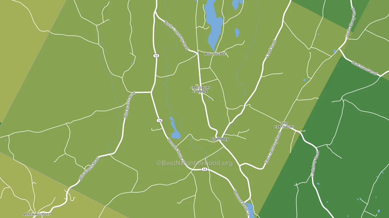 Craftsbury, VT block-group voter-turnout map