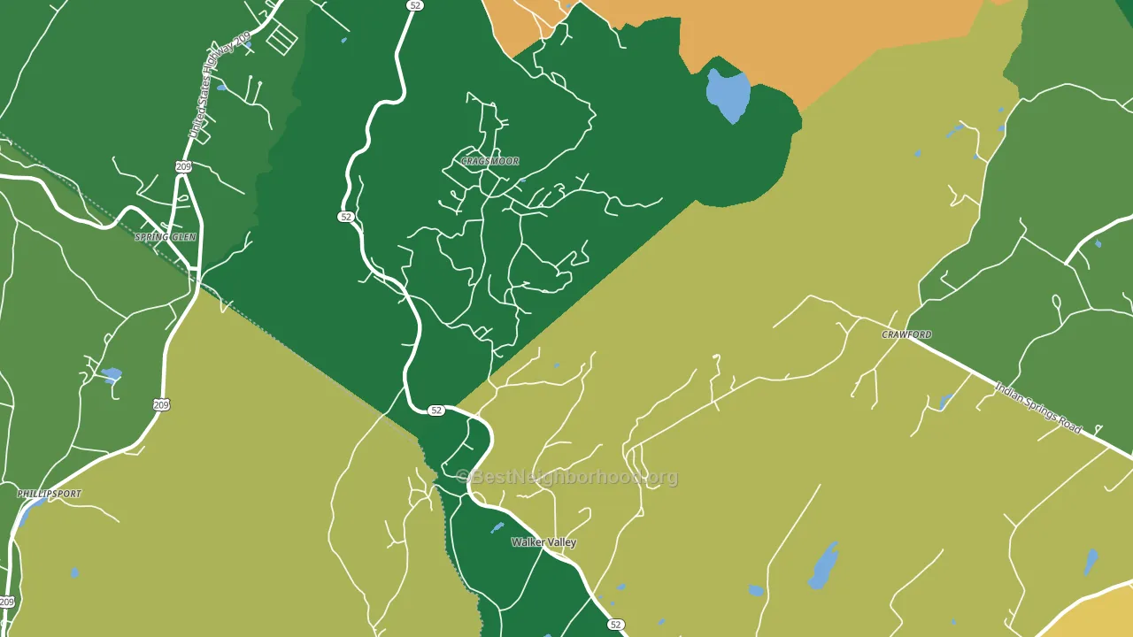 Cragsmoor, NY block-group voter-turnout map