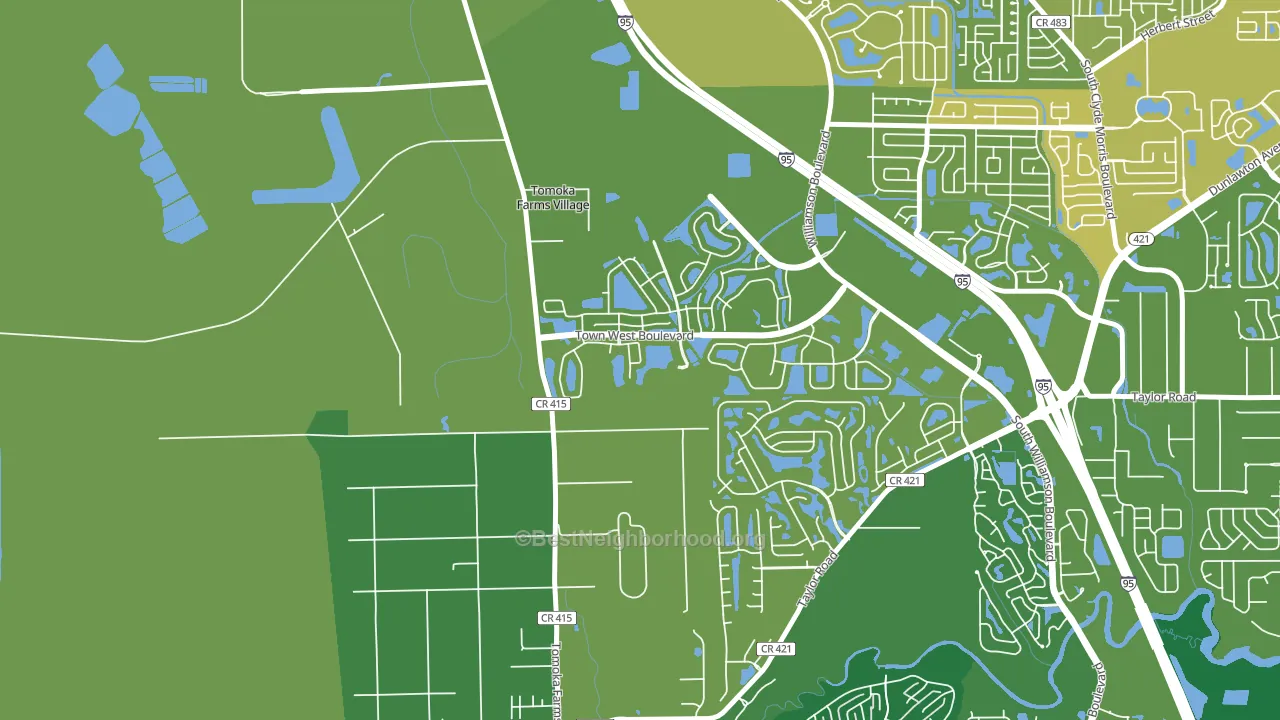 Craig Farms, Port Orange, FL block-group voter-turnout map