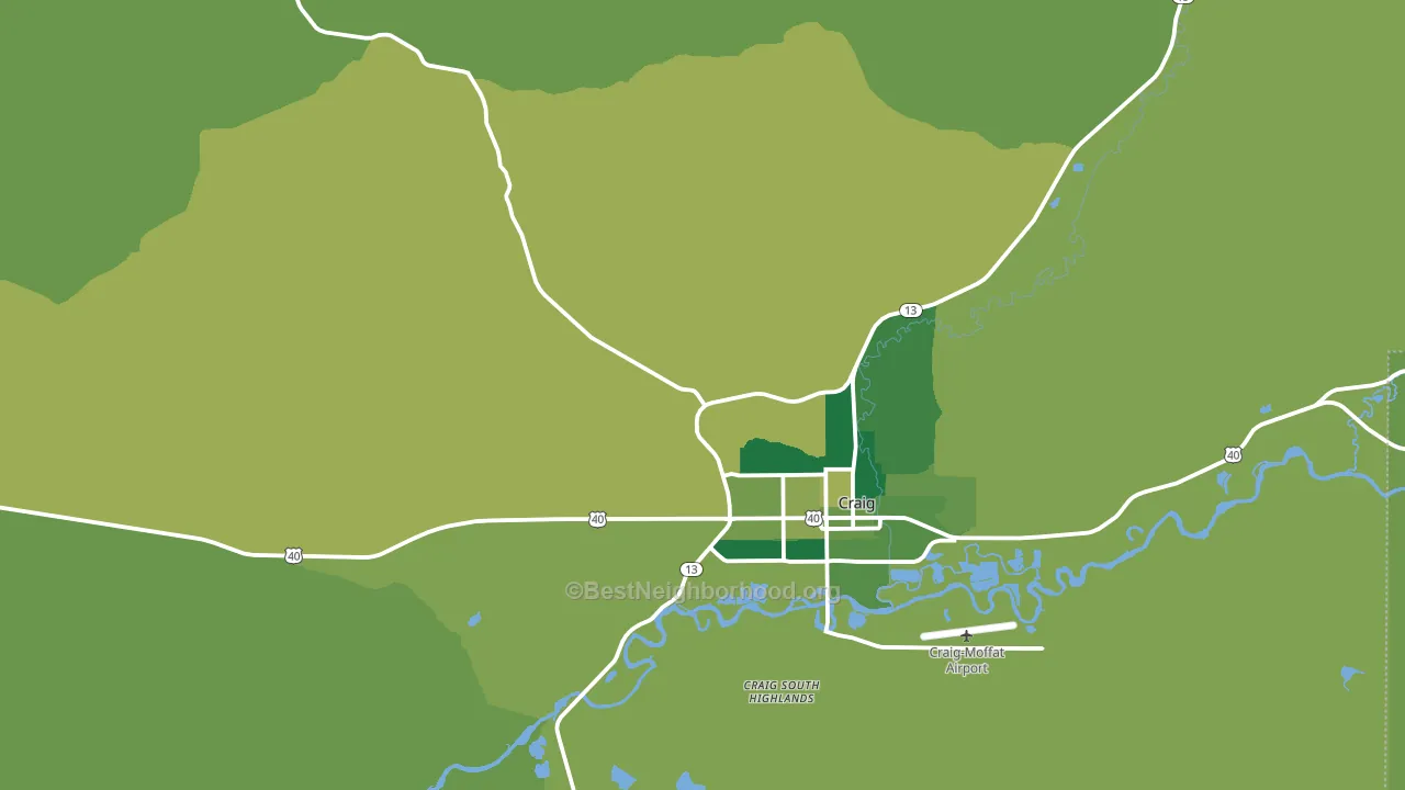 Craig South Highlands, CO block-group voter-turnout map