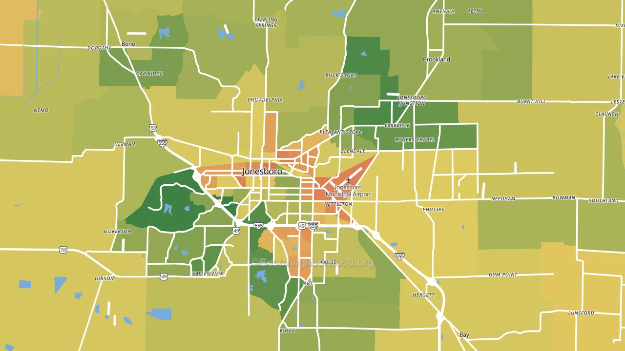 Craighead County, AR block-group voter-turnout map