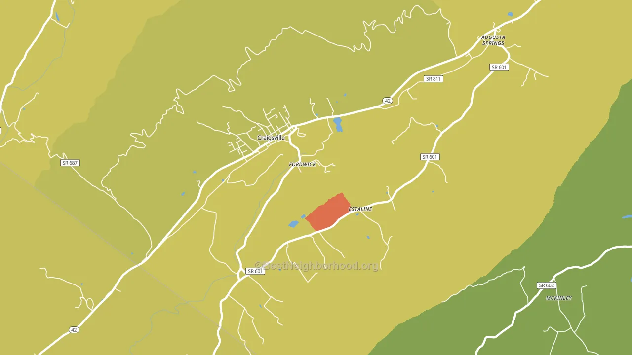 Craigsville, VA block-group voter-turnout map