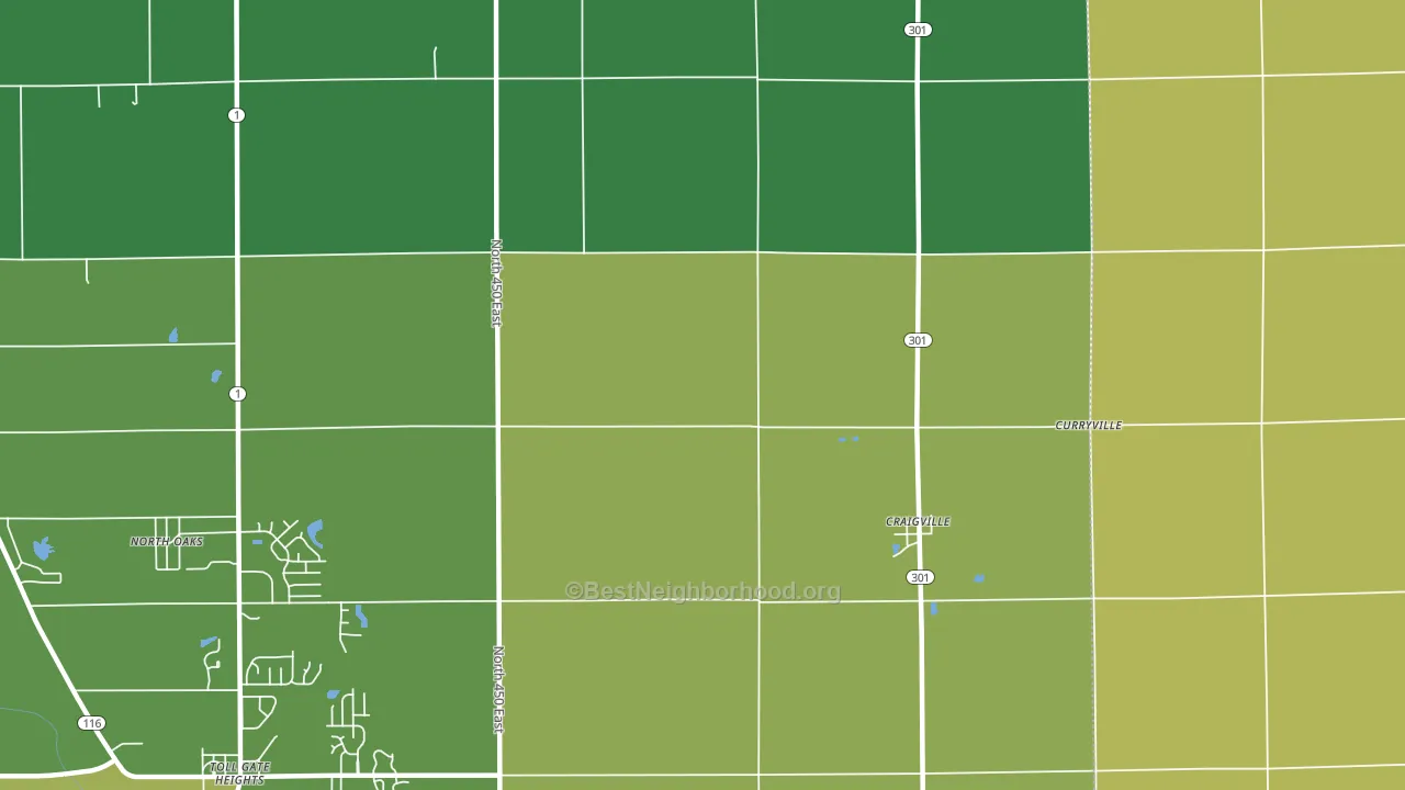Craigville, IN block-group voter-turnout map