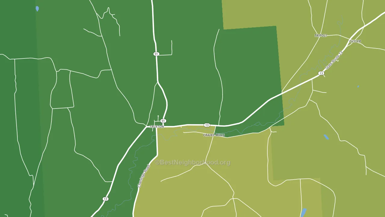 Crains Mills, NY block-group voter-turnout map