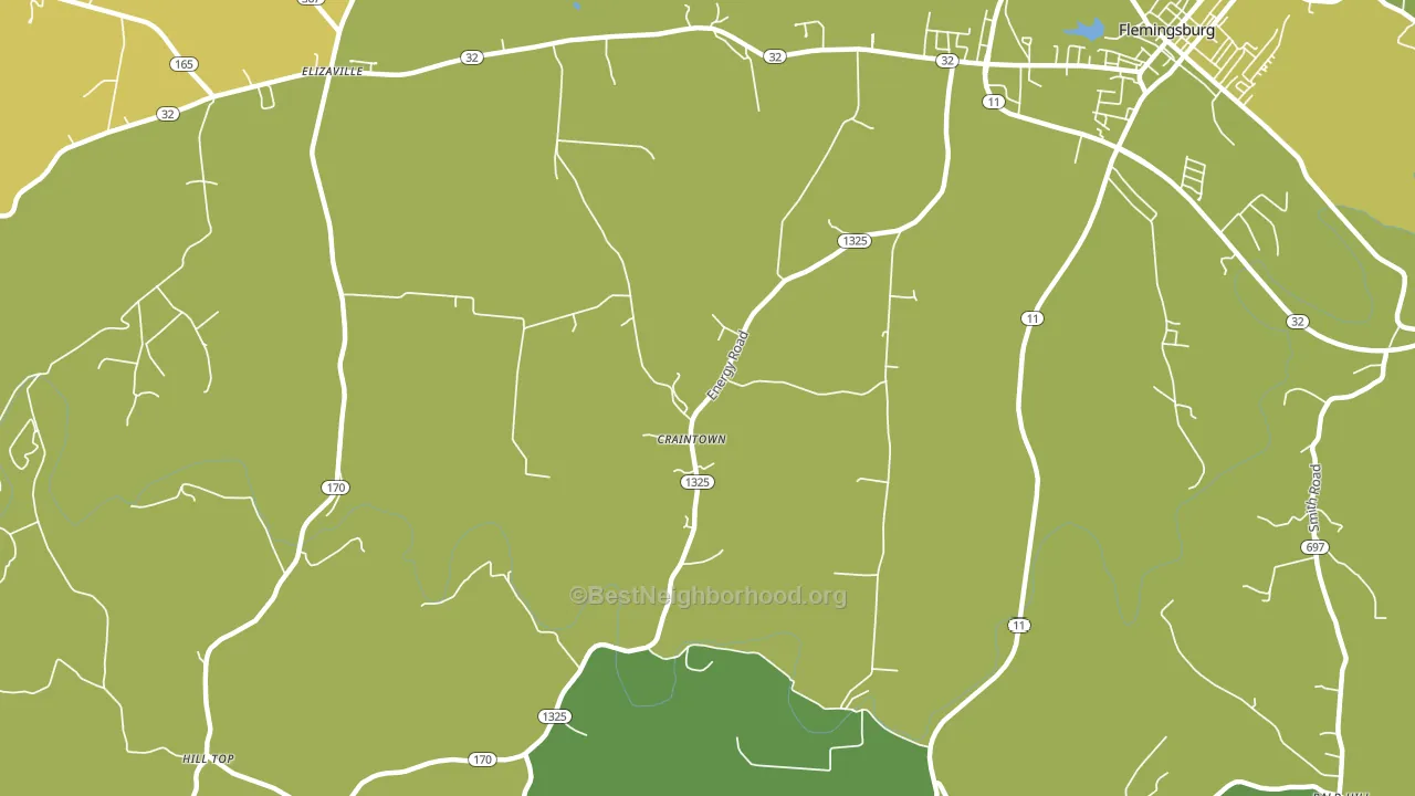 Craintown, KY block-group voter-turnout map
