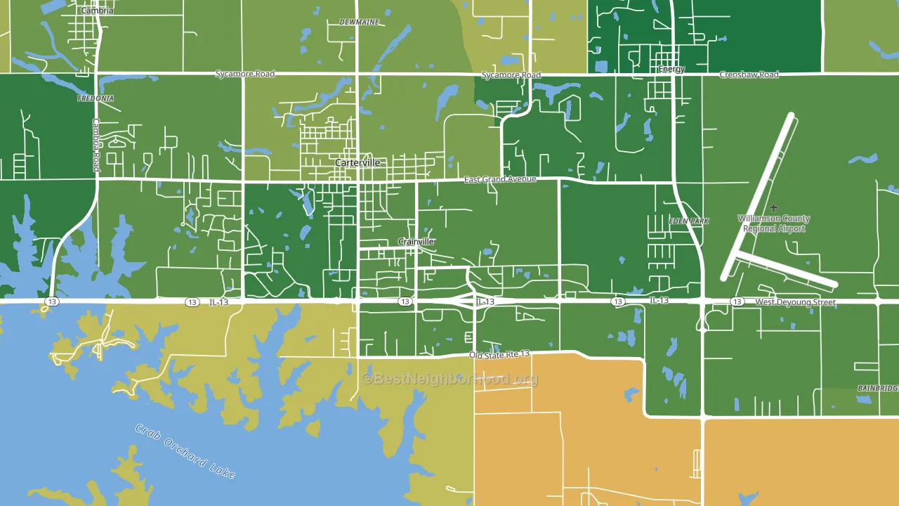 Crainville, IL block-group voter-turnout map