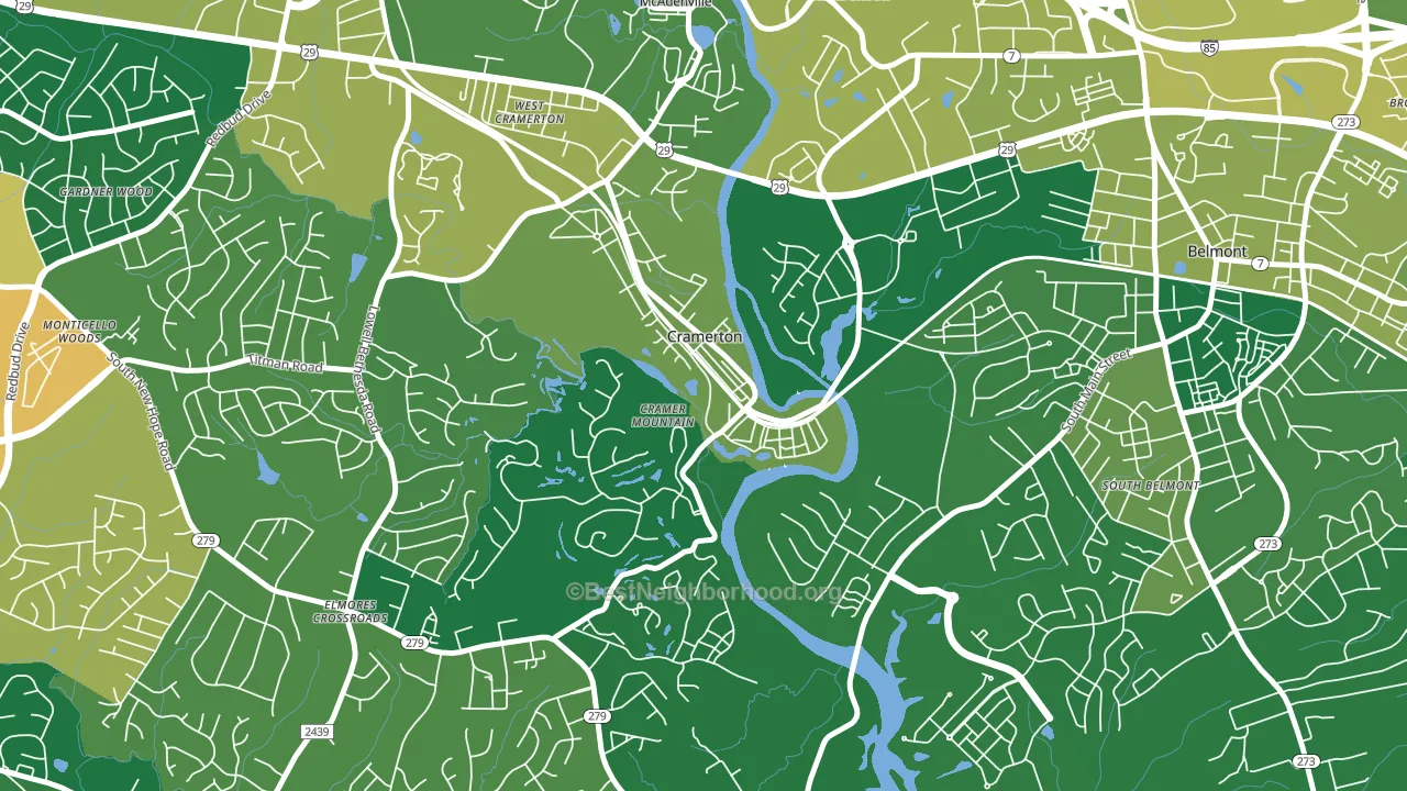 Cramerton, NC block-group voter-turnout map