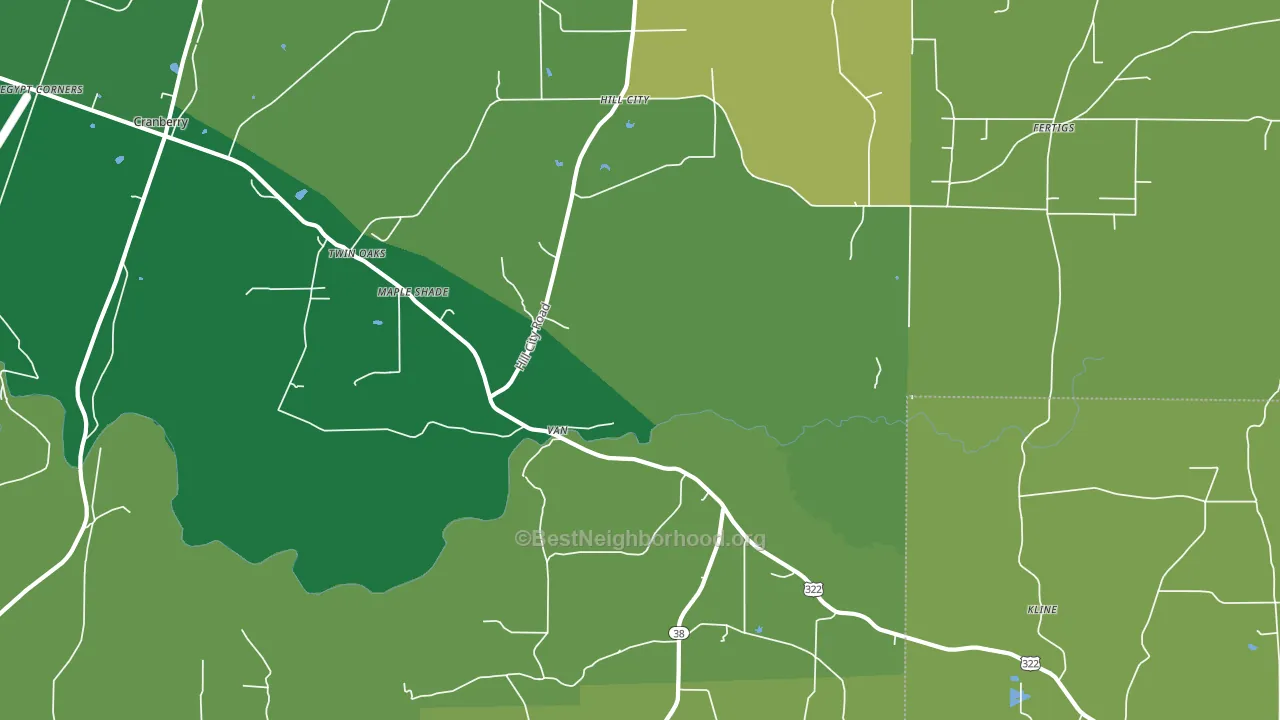 Cranberry, PA block-group voter-turnout map