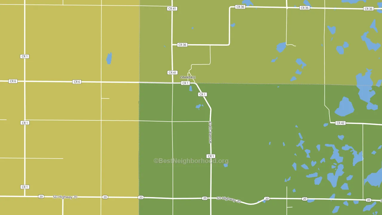 Crandall, SD block-group voter-turnout map