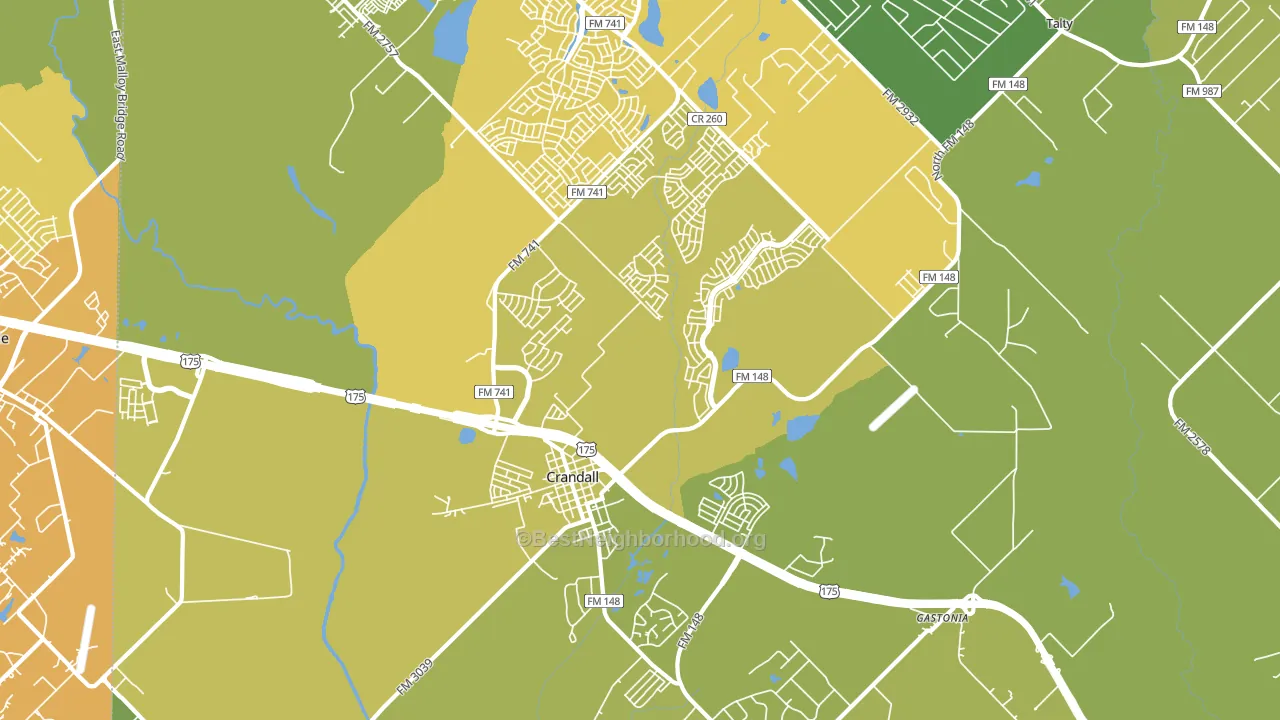 Crandall, TX block-group voter-turnout map
