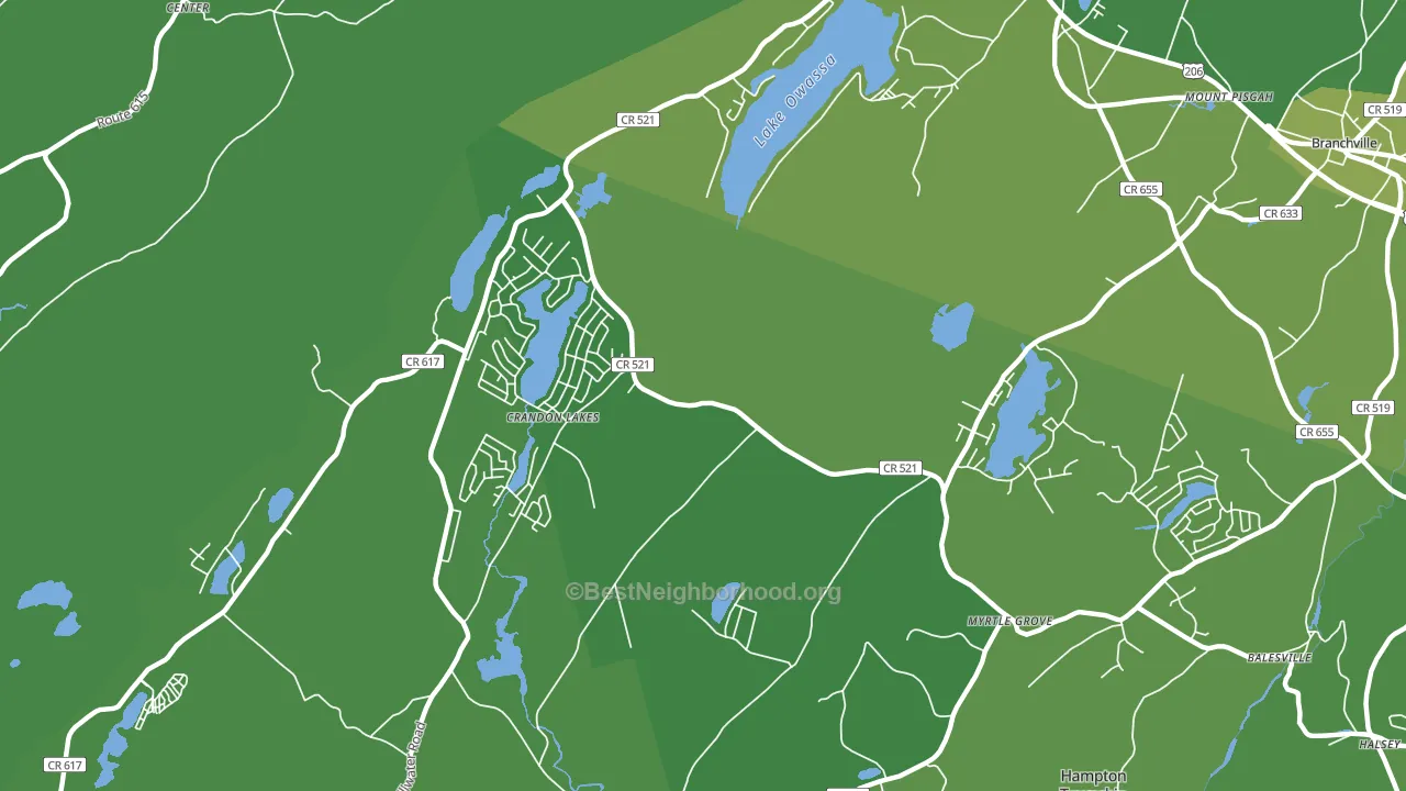 Crandon Lakes, NJ block-group voter-turnout map