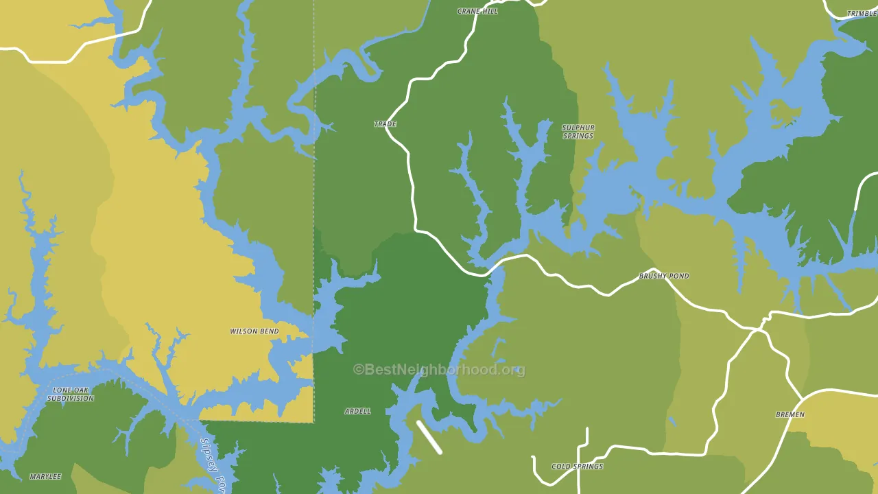 Crane Hill, AL block-group voter-turnout map