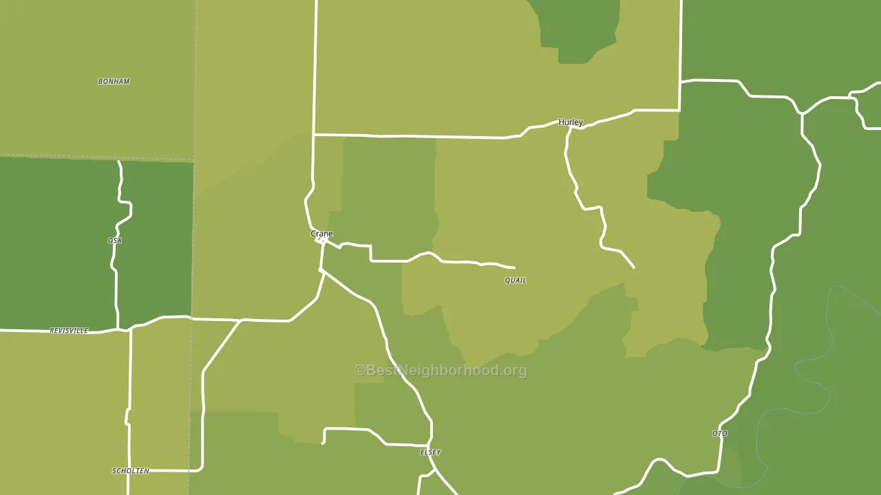 Crane, MO block-group voter-turnout map