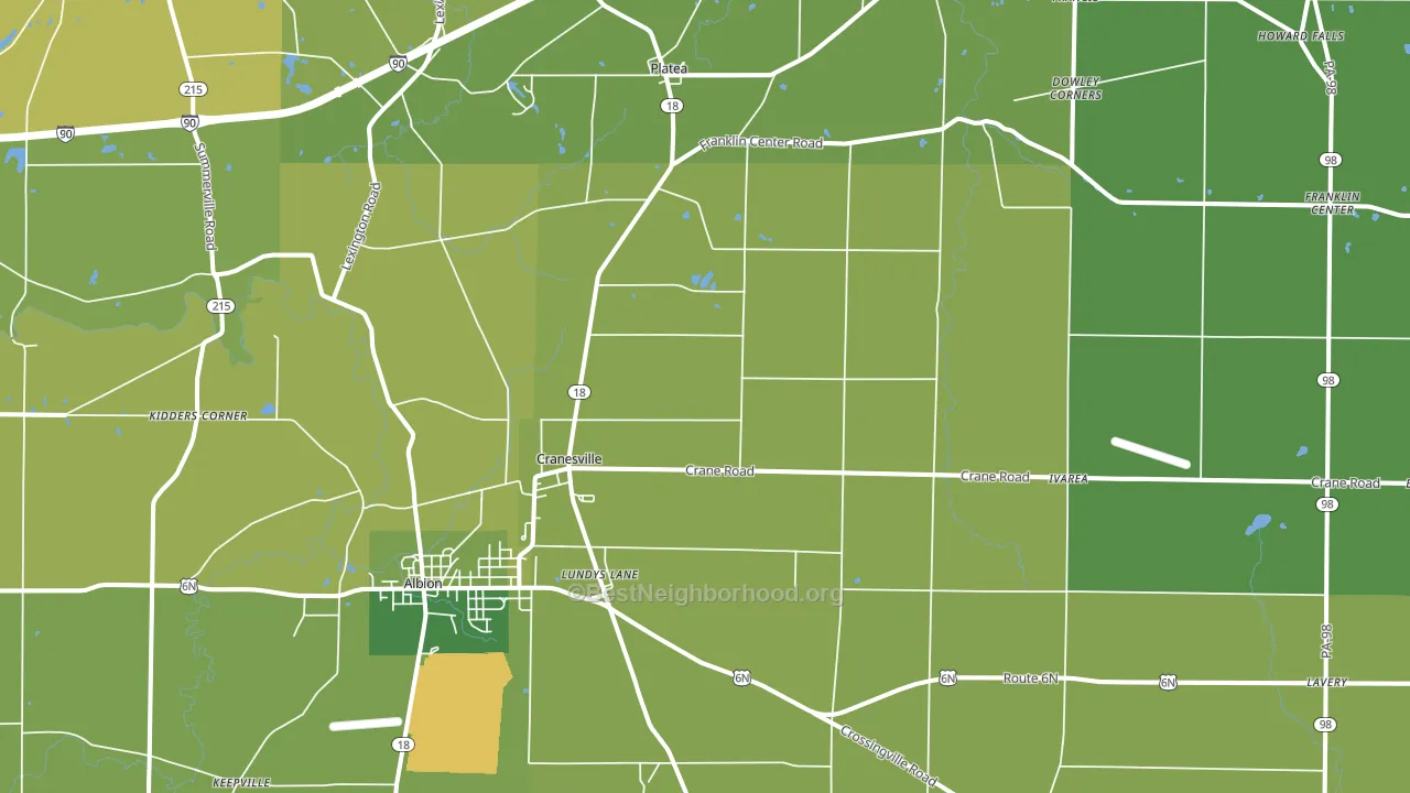 Cranesville, PA block-group voter-turnout map