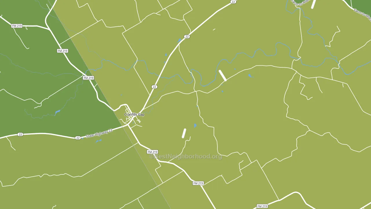 Cranfills Gap, TX block-group voter-turnout map