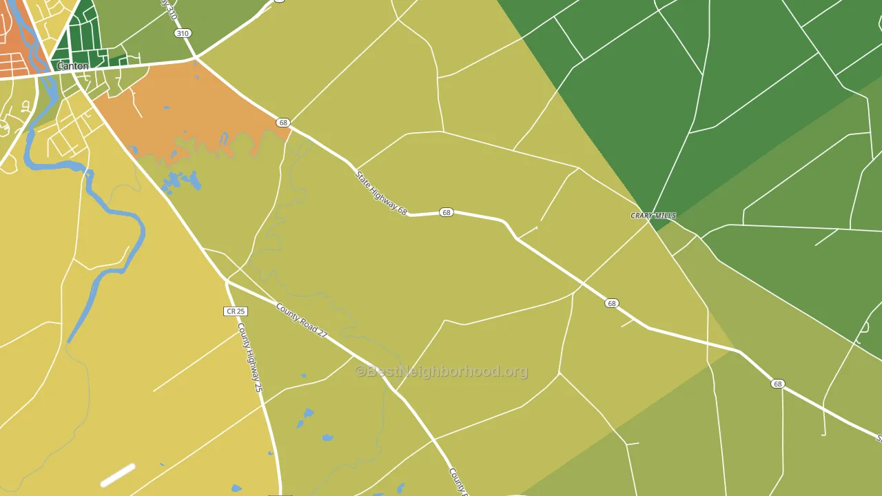Crary Mills, NY block-group voter-turnout map