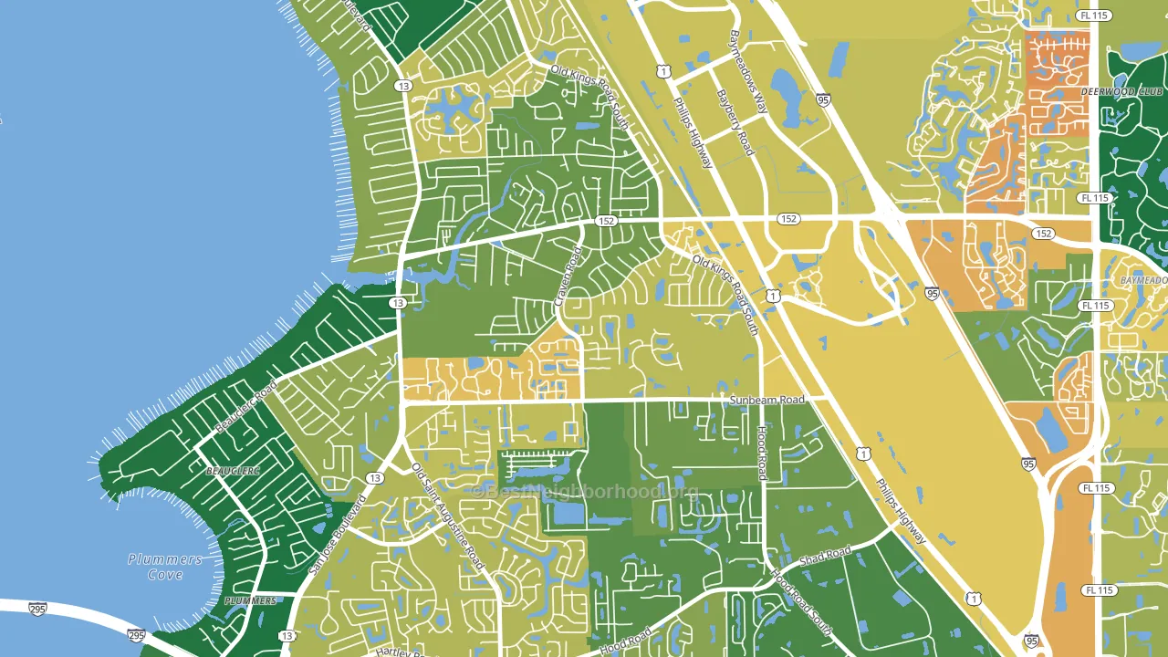 Craven, Jacksonville, FL block-group voter-turnout map