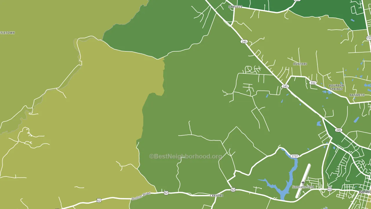 Cravens, KY block-group voter-turnout map