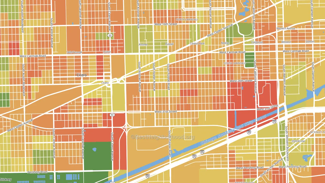 Crawford, Chicago, IL block-group voter-turnout map