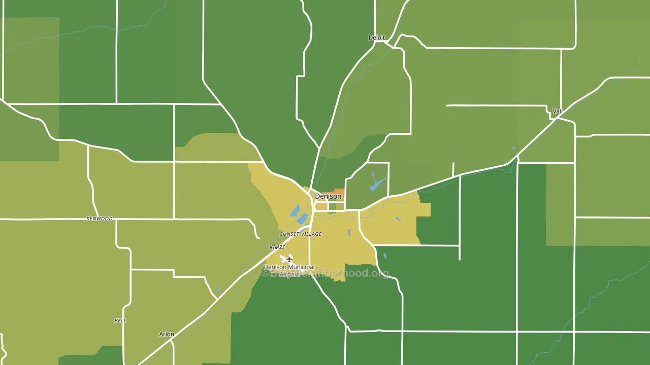Crawford County, IA block-group voter-turnout map
