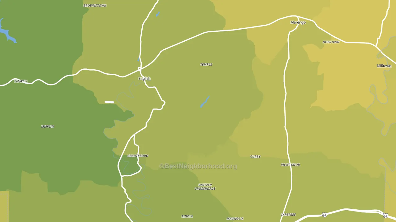 Crawford County, IN block-group voter-turnout map