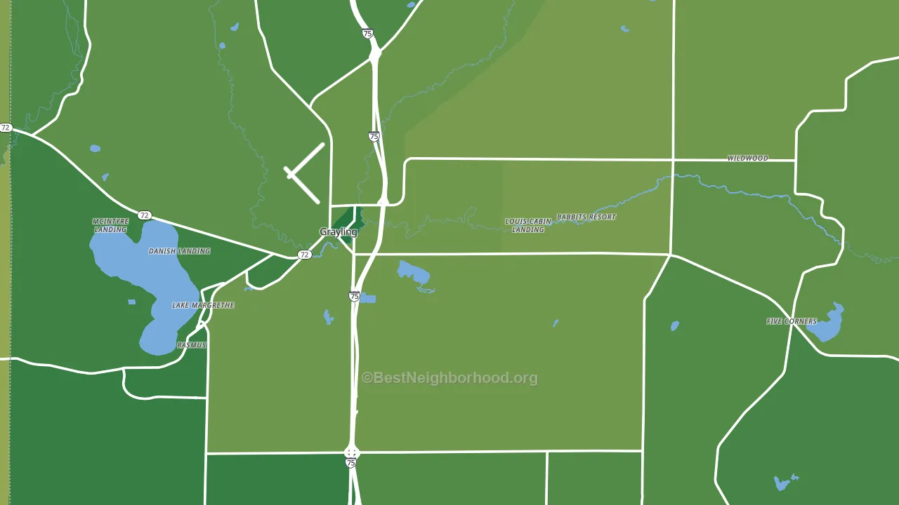 Crawford County, MI block-group voter-turnout map