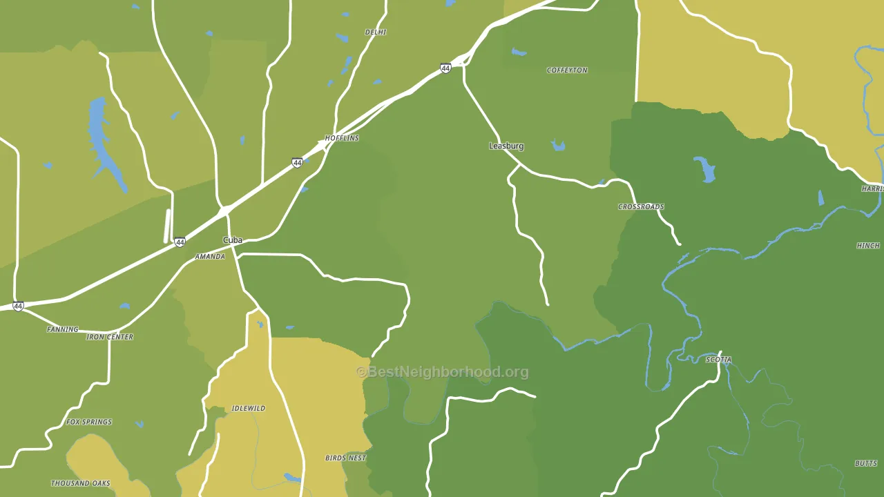 Crawford County, MO block-group voter-turnout map