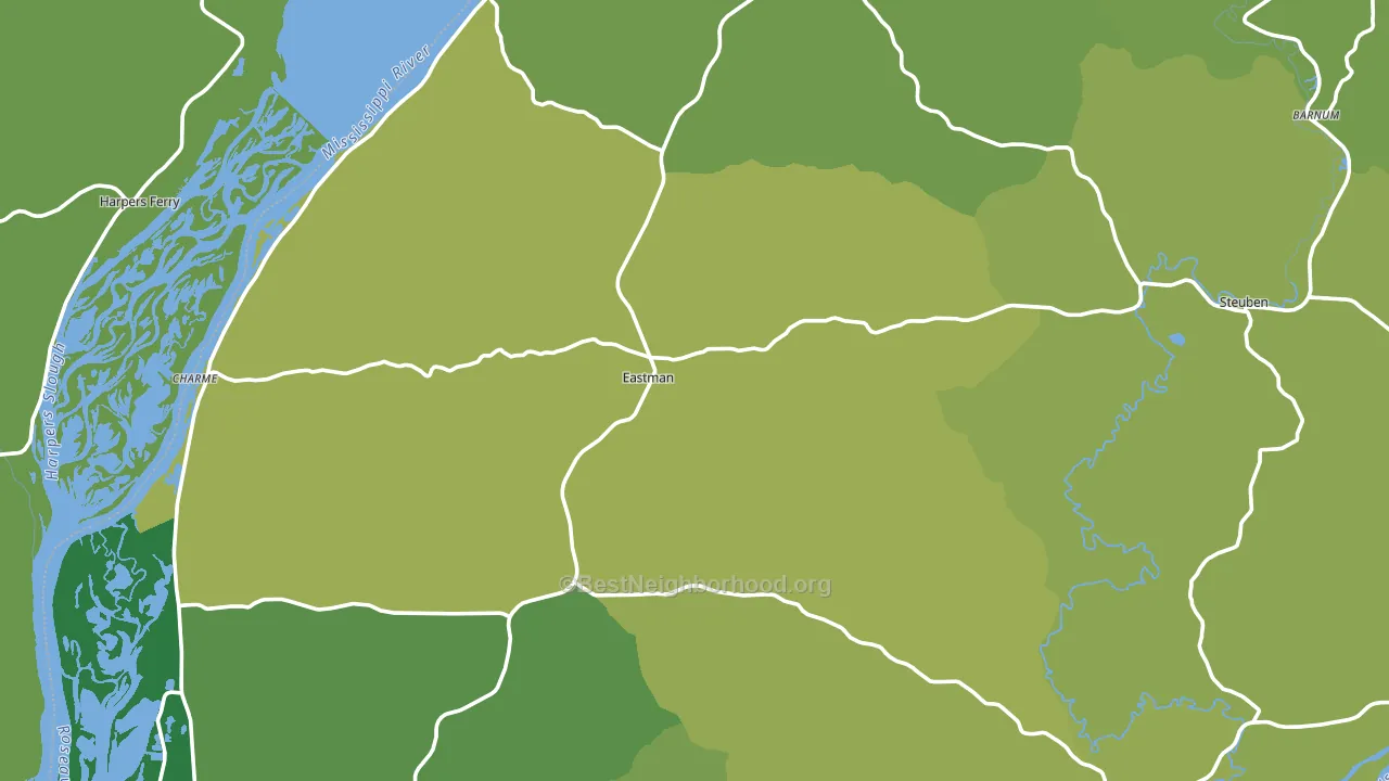 Crawford County, WI block-group voter-turnout map