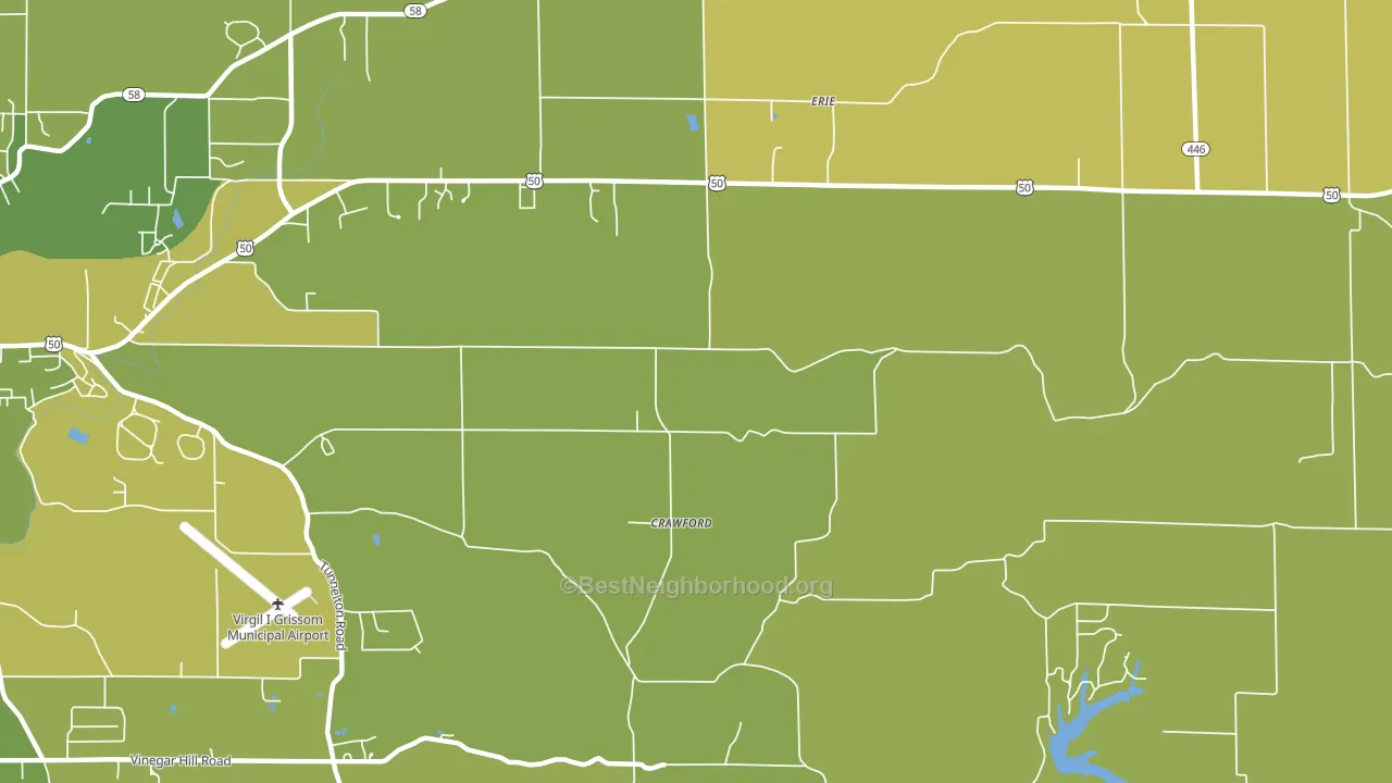 Crawford, IN block-group voter-turnout map