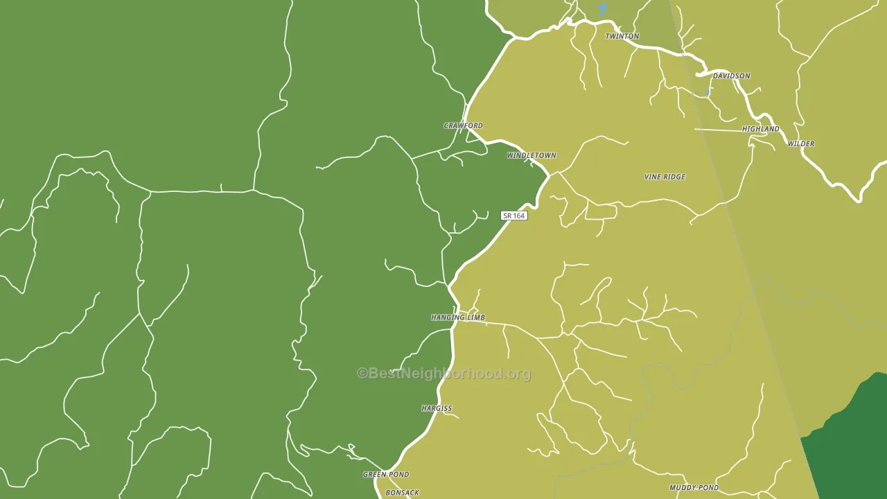 Crawford, TN block-group voter-turnout map