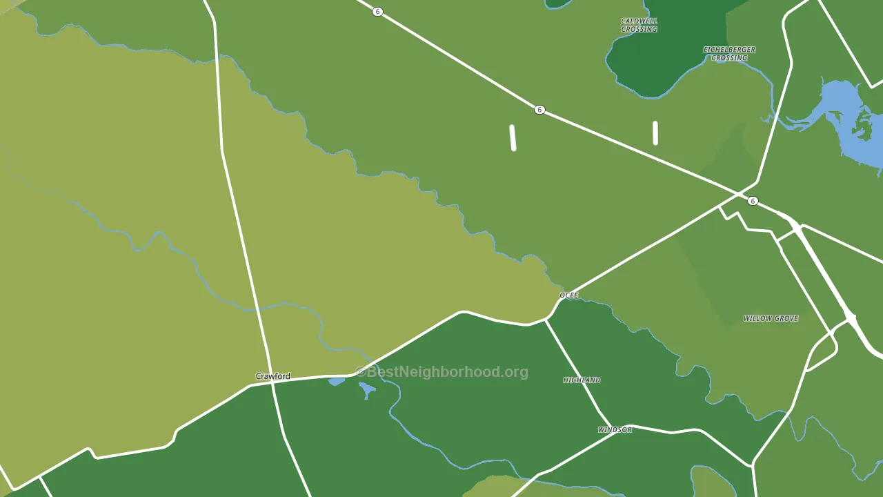 Crawford, TX block-group voter-turnout map