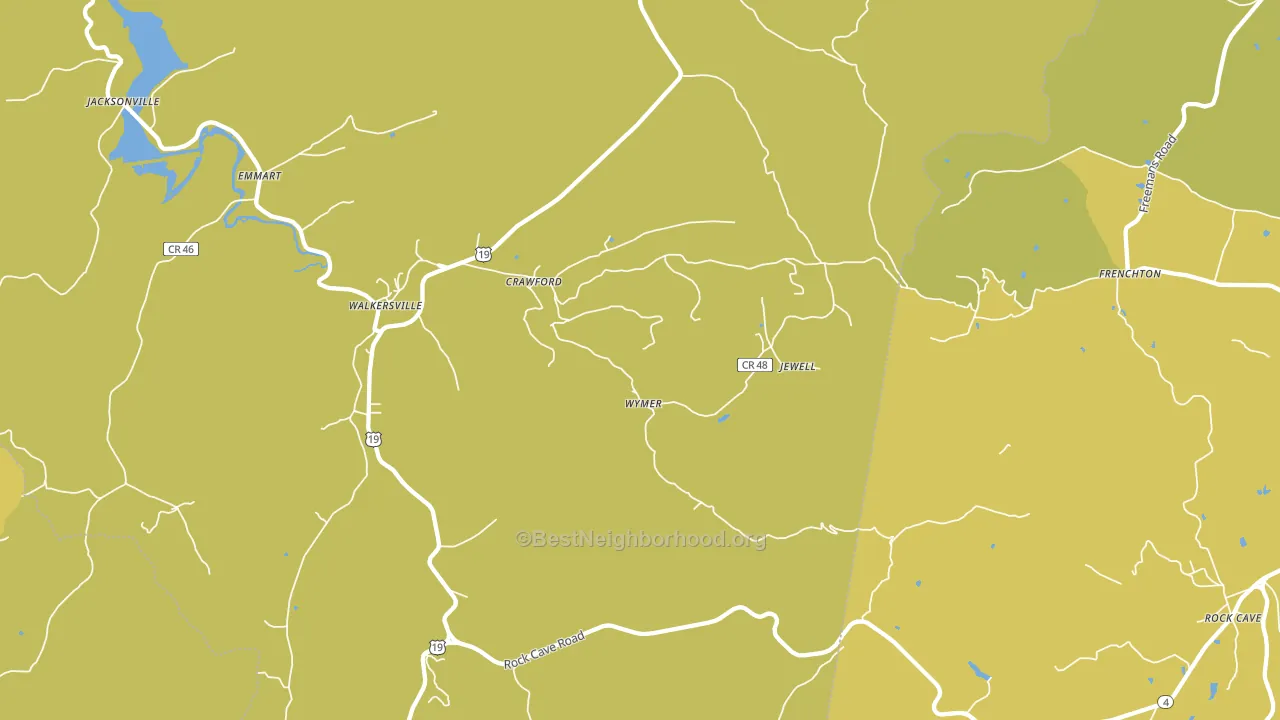 Crawford, WV block-group voter-turnout map