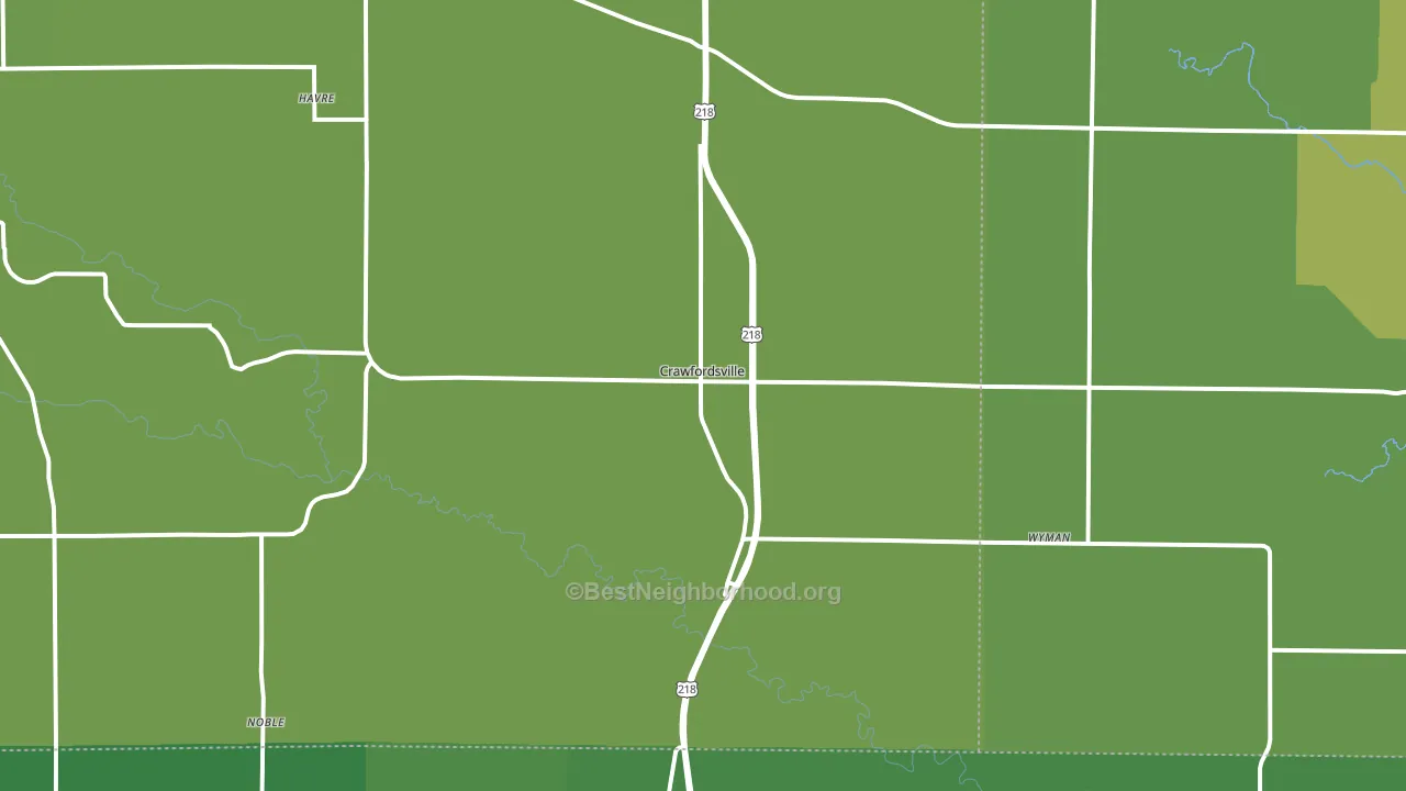 Crawfordsville, IA block-group voter-turnout map