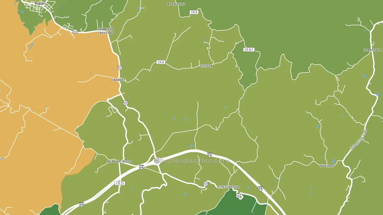 Crawley, WV block-group voter-turnout map