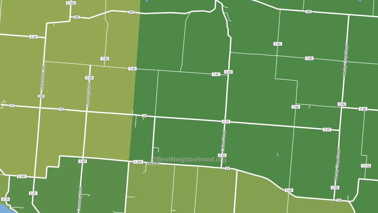 Crayon, OH block-group voter-turnout map