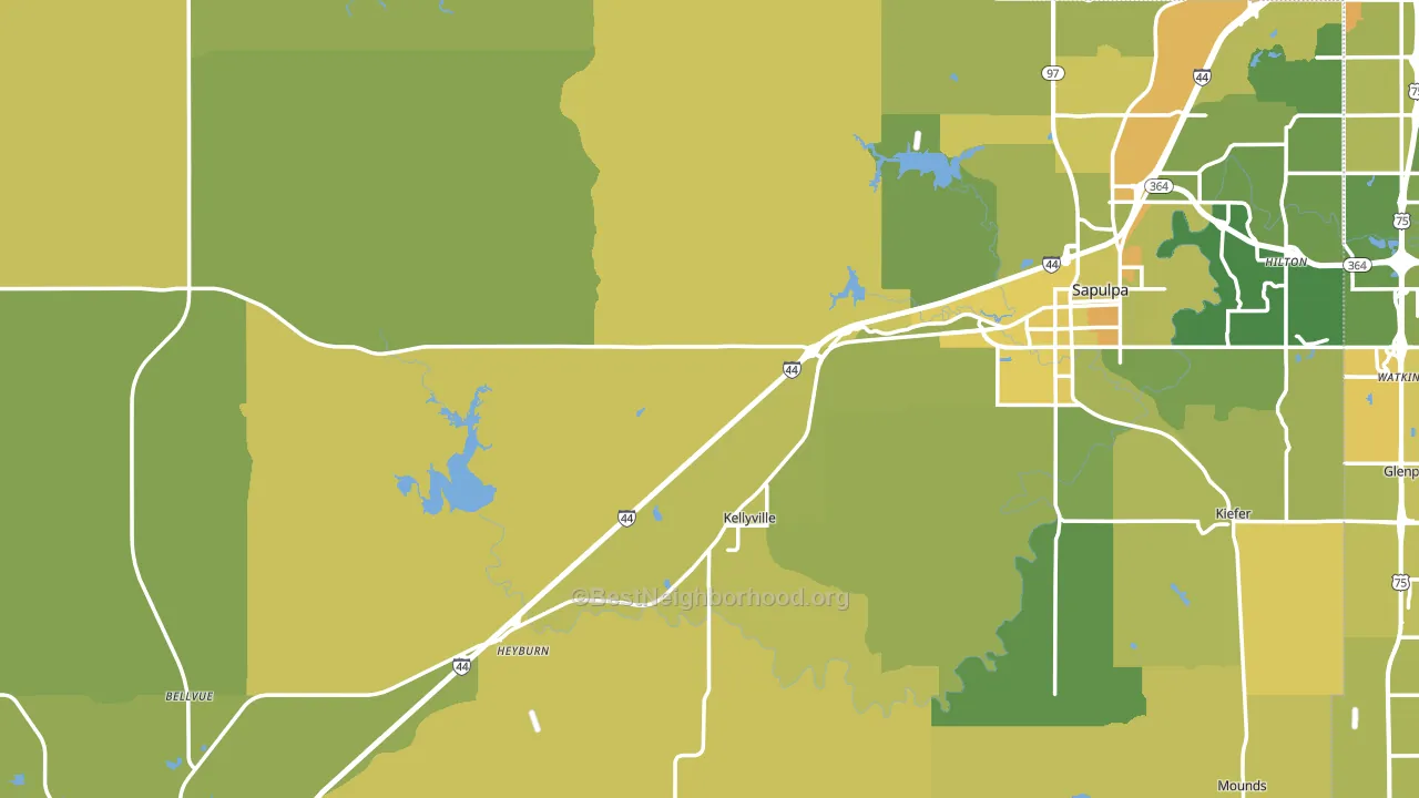 Creek County, OK block-group voter-turnout map