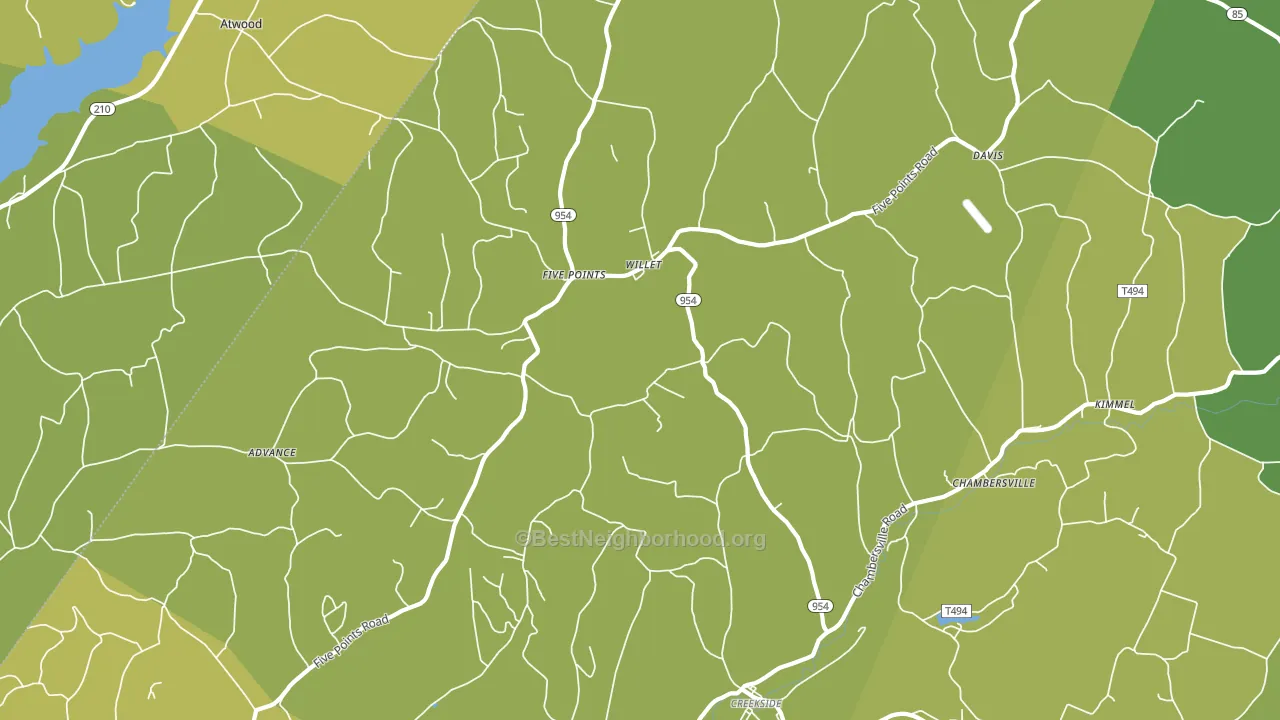 Creekside, PA block-group voter-turnout map