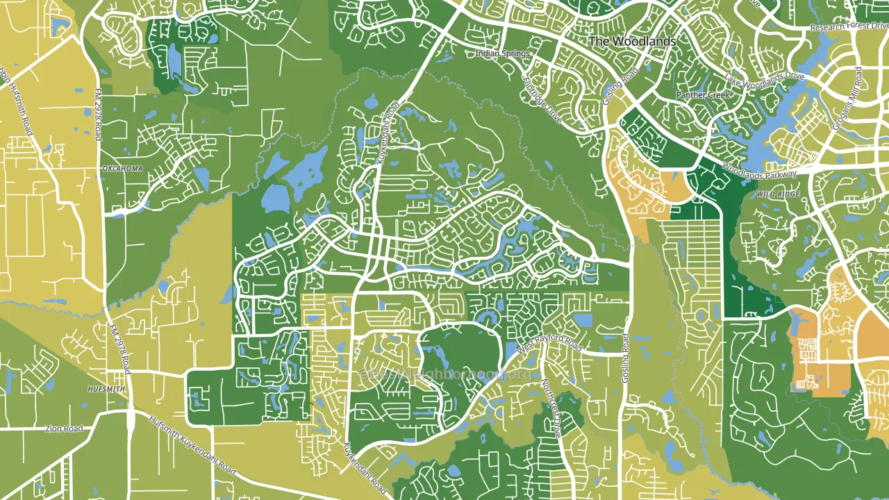 Creekside Park, The Woodlands, TX block-group voter-turnout map