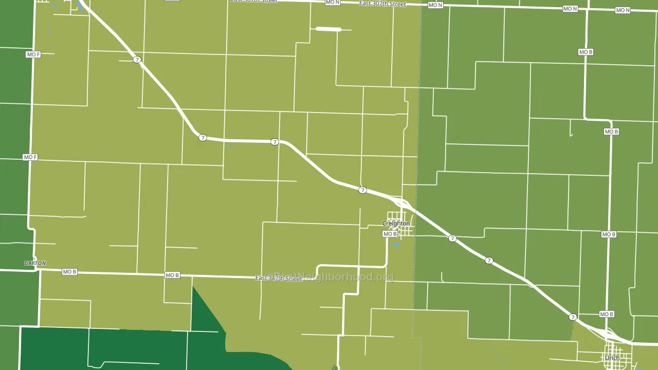 Creighton, MO block-group voter-turnout map