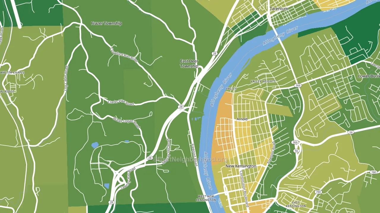 Creighton, PA block-group voter-turnout map