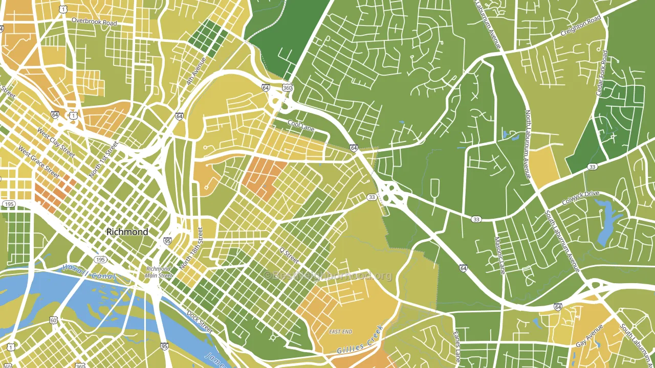 Creighton, Richmond, VA block-group voter-turnout map