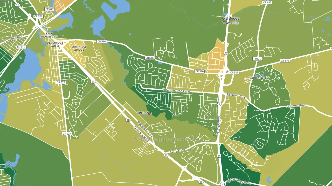 Creighton Village, Old Bridge, NJ block-group voter-turnout map