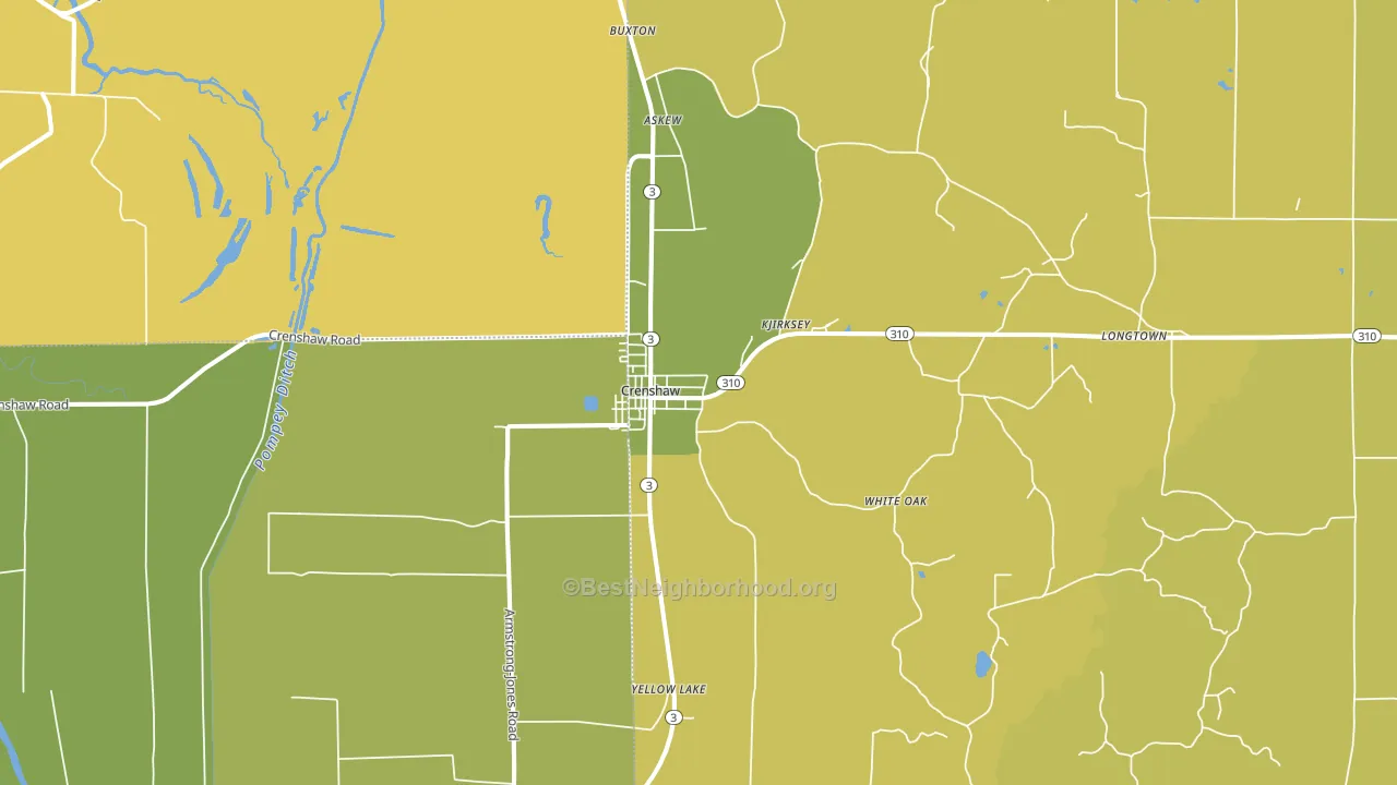 Crenshaw, MS block-group voter-turnout map