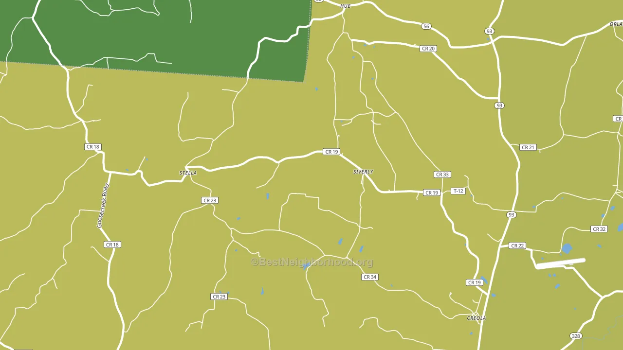 Creola, OH block-group voter-turnout map