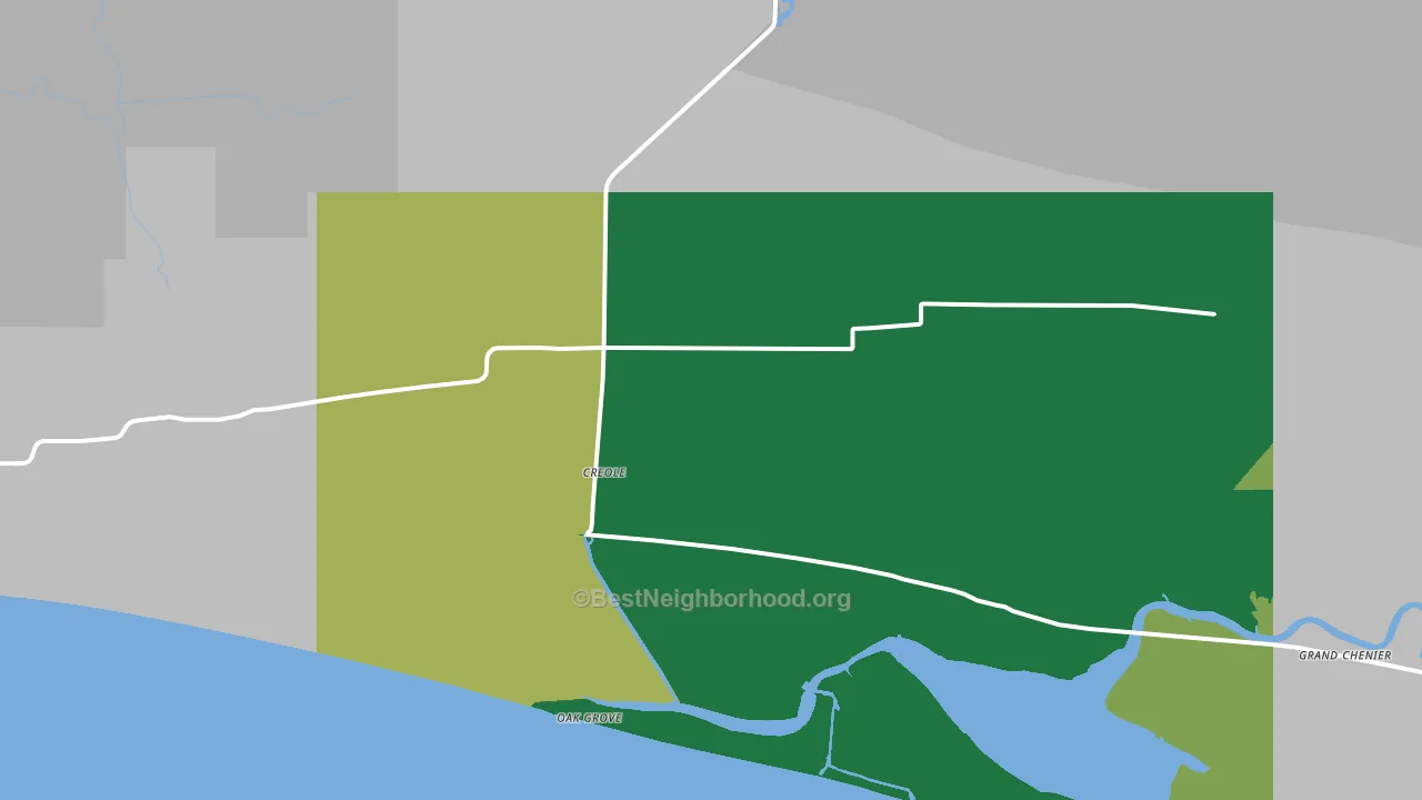 Creole, LA block-group voter-turnout map