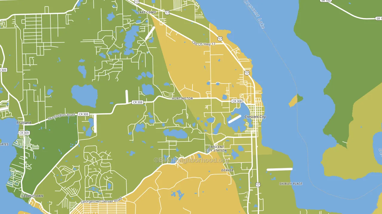Crescent City, FL block-group voter-turnout map