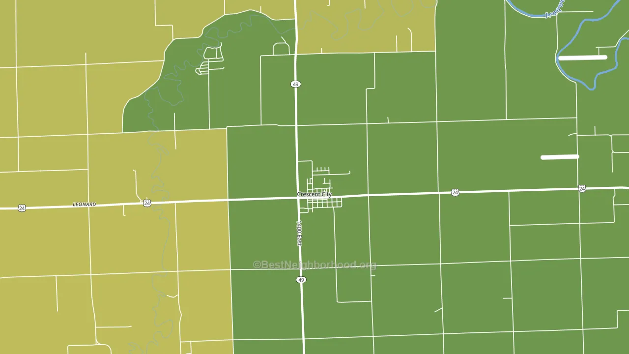 Crescent City, IL block-group voter-turnout map