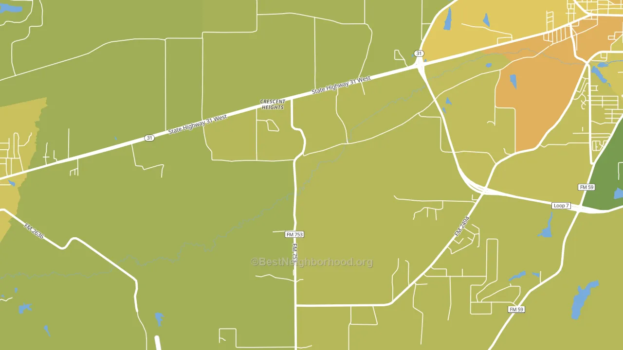 Crescent Heights, TX block-group voter-turnout map