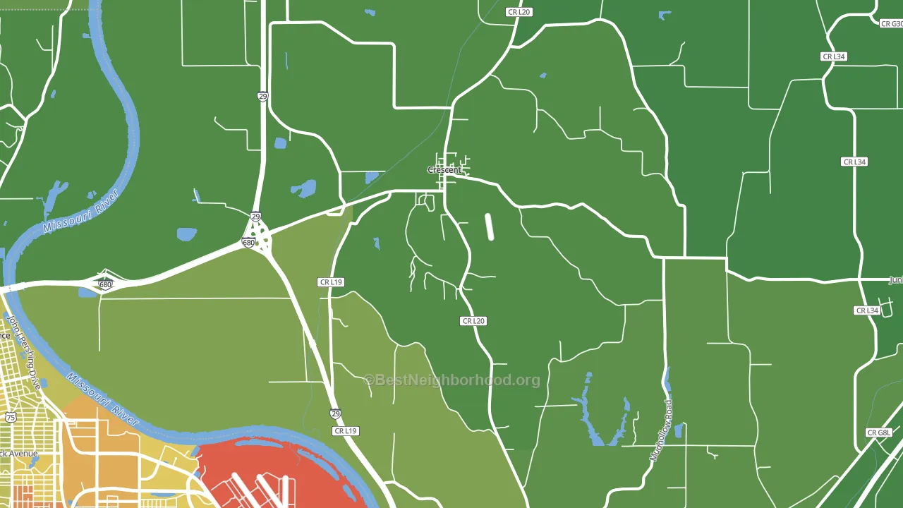 Crescent, IA block-group voter-turnout map
