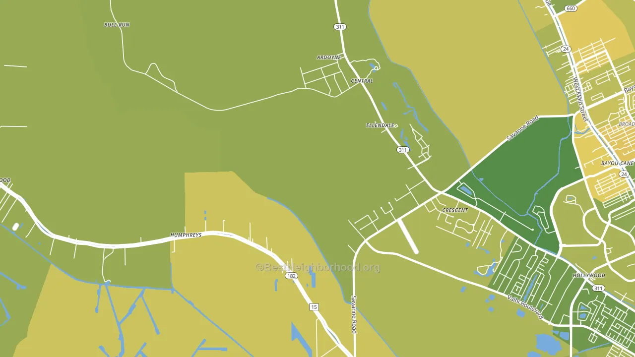 Crescent, LA block-group voter-turnout map